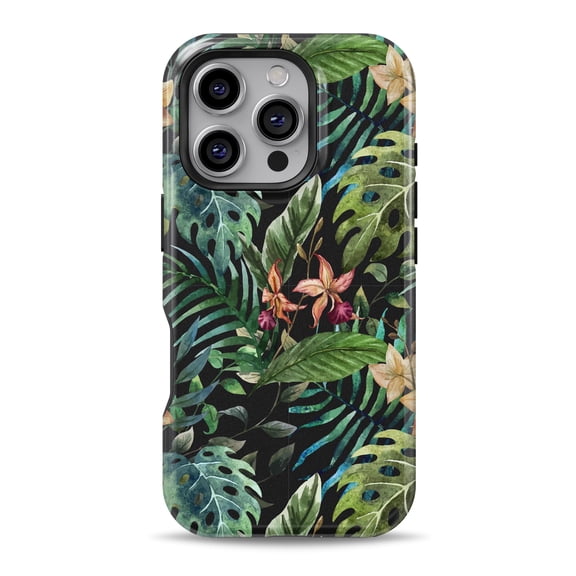DesignSkinz Scratch-Resistant Hard Slim Case Compatible with iPhone 16 (Compatible with MagSafe) - Tropical Forest v1