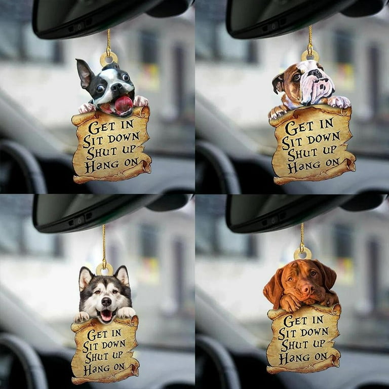 1pc Acrylic Dog Hanging Ornament Car Accessories Interior