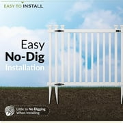 3ft H x 4.2ft W (1 Gate) No Dig Zippity Baskenridge Gate Kit, White Vinyl Picket Fence Gate Kit for Baskenridge Fence Panels, Gate for Backyard, Patio, Outdoor, Garden Fence, ZP19038