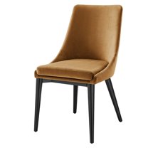 Side Dining Chair, Brown, Velvet, Modern Contemporary, Kitchen Room Cafe Bistro Restaurant Hospitality