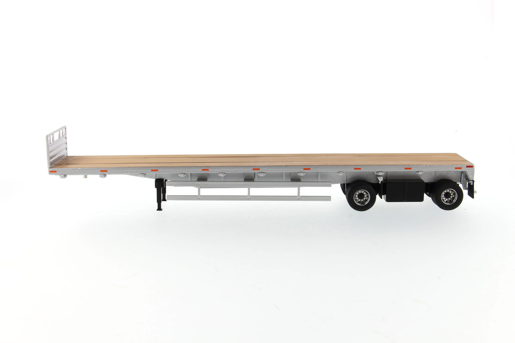 53' FLAT BED TRAILER SILVER 1/50 DIECAST MODEL BY DIECAST MASTERS 91023 