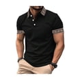 thumbnail image 2 of KLHDSF Men's Polo Shirts Short Sleeve Cotton Pique Classic Shirts Soft, Lightweight, Breathable, Moisture Wicking, Casual, Work, Golf, Summer, Daily Wear Black M, 2 of 4