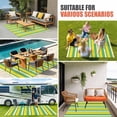 thumbnail image 4 of Lemon Green Yellow Outdoor Rug for Patio/Deck/Porch, Non-Slip Large Area Rug 5 x 7 Ft, Summer Modern Farmhouse Striped Indoor Outdoor Rugs Washable Area Rugs, Reversible Camping Rug Carpet Runner, 4 of 8