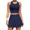 navy, variant on Attraco Women Tennis Skirt 2 Piece Sports Dresses Athletic Workout Dress with Shorts and Pockets Badminton Skirt Top and Skirt