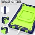 thumbnail image 4 of Dteck Case for Lenovo Tab M10 Plus 3rd Gen 10.6 inch 2022 TB-125F/128F,Heavy Duty Rugged Silicone Case Hand Grip Shockproof Armor Kickstand Cover with Shoulder Strap,Navy+Green, 4 of 8