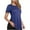 Blue, variant on Women's Summer T-Shirts Fashion Side Slits Shirts Round Neck Short Sleeve Blouses Casual Loose Solid Color Women Pullover Top
