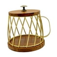 thumbnail image 3 of CoudarTitie Coffee Capsule Holder, Metal and Wood Basket for Use in Coffee Shop, Kitchen and Gold, 3 of 9