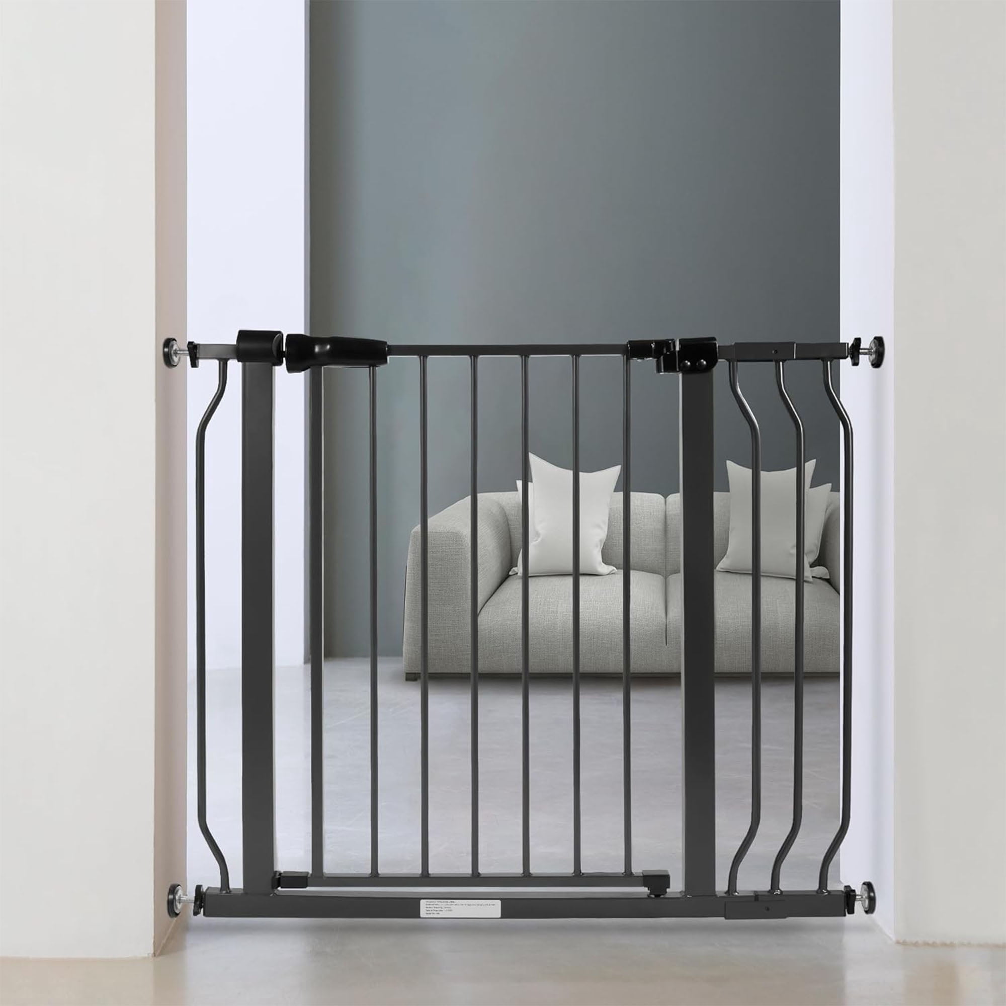 BalanceFrom Easy Walk-Thru Baby Safety Gate for 29.1”-43.3” Opening, 30” Tall, Graphite