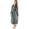 thumbnail image 1 of Womens Fleece Bathrobe - ShaWl Collar Soft Plush Robe Spa Robe, 1 of 5