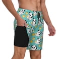 thumbnail image 2 of Yiaed Panda Bathing Print Mens Swim Trunks Bathing Suit Compression Liner Beach Swim Shorts Swimwear Quick Dry Zipper Pocket No-Chafing Board Short-Medium, 2 of 6