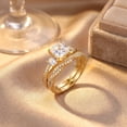 thumbnail image 2 of SFTING Wedding Rings for Women 925 Sterling Silver Engagement Rings for Women1.25CT Princess Cut Promise Three Stones Yellow Anniversary Size 6, 2 of 5