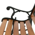 thumbnail image 5 of GZXS 49" Garden Iron Wood Benches Chair Patio Porch Chair Deck Hardwood Cast Iron, 5 of 9