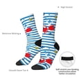 thumbnail image 4 of Fuzoiu Red Funny Crab on Blue Stripe Print Athletic Crew Socks for Men & Women,Casual Crew Socks,Above Ankle Crew Socks for Business, Casual, 4 of 6