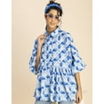 thumbnail image 2 of Moomaya Printed Cotton Shirt Top - Shirt Collar, Relaxed Fit Everyday Top, 2 of 9
