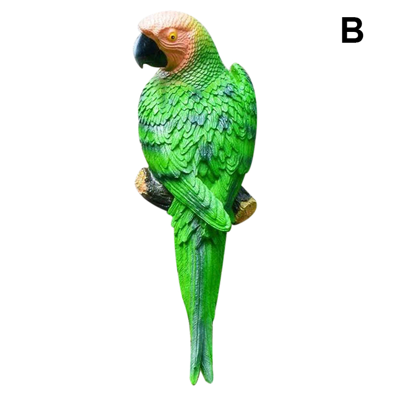 Hanging Parrot Statue Super Realistic Wall Mounted Resin Animal