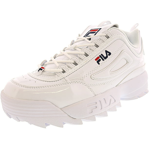 Autonom Manners stout Fila Women's Disruptor Ii Premium Patent White / Navy Red Ankle-High  Sneaker - 10M - Walmart.com