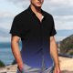 thumbnail image 4 of Blusa y camisa de manga corta con cuello vuelto para hombre, blusa informal de moda con cuello vuelto, blusa estampada de manga corta con botones, blusa de poliéster para hombre, 4 of 6