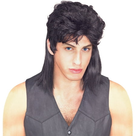 Mullet 1980s Costume Wig Assorted Colors - Black