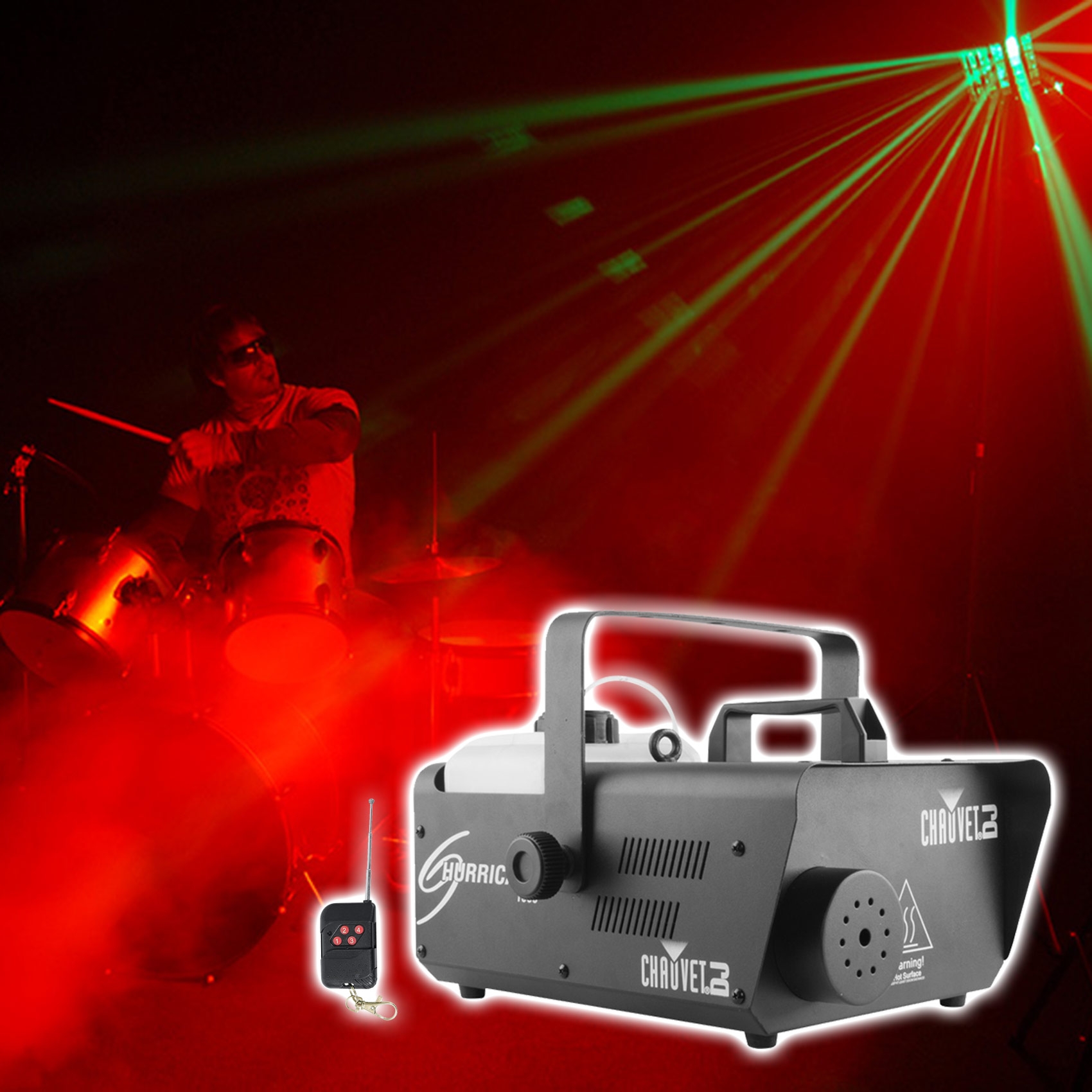 Chauvet DJ H1600 Hurricane 1600 DMX Fog Machine+Remote Timer -25,000 CFM+Speaker