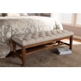 thumbnail image 1 of Baxton Studio Ainsley Modern and Contemporary Light Beige Fabric Upholstered Walnut Finished Solid Rubberwood Bench, 1 of 5