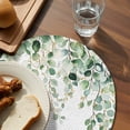 thumbnail image 3 of Eucalyptus Leaves Round Placemats Set of 2 for Dinning Tables,Heat-proof Braided Table Mats 13 Inch,Teal Botanical Summer Watercolor Washable Place Mat for Kitchen Restaurant Party Table Decor, 3 of 9