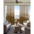 thumbnail image 4 of Brown Ombre Blackout Curtains, Light Blocking Print Window Curtains, Modern Abstract Art Ocean Oil Painting Thermal Insulated Window Drapes for Living Room Kitchen Cafe 2 Panels, 55"W x 39"L, 4 of 9