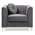 thumbnail image 4 of Glory Furniture Delray Velvet Chair in Gray, 4 of 6