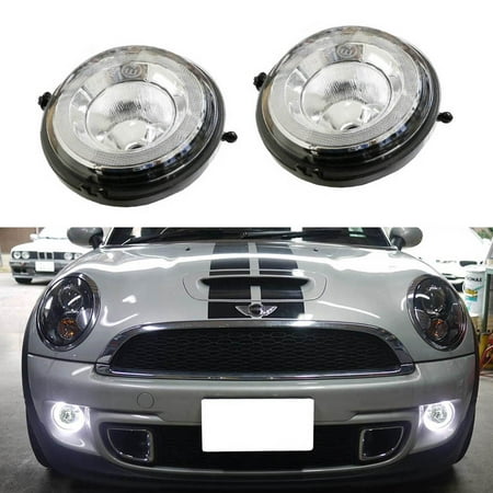 iJDMTOY Exact Fit High Power Halo Style Xenon White LED Daytime Running Lights Fog Lamps Assembly For MINI Cooper R55 R56 R57 R58 R60 R61,