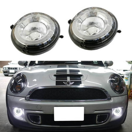 iJDMTOY Exact Fit High Power Halo Style Xenon White LED Daytime Running Lights Fog Lamps Assembly For MINI Cooper R55 R56 R57 R58 R60 R61,