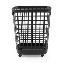 Mainstays 2.6 Bushel Rolling Hamper Black