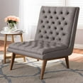 thumbnail image 2 of Baxton Studio Annetha Chaise d'Appoint Capitonnée en Gris, 2 of 9