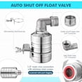 thumbnail image 2 of Válvula de Flotador Válvula de Flotador de Agua de 1/2 A 3/4 Pulgadas Apagado Automático Flotador del Tanque de Agua Válvula de Flotador de Control Automático del de Agua, 2 of 5
