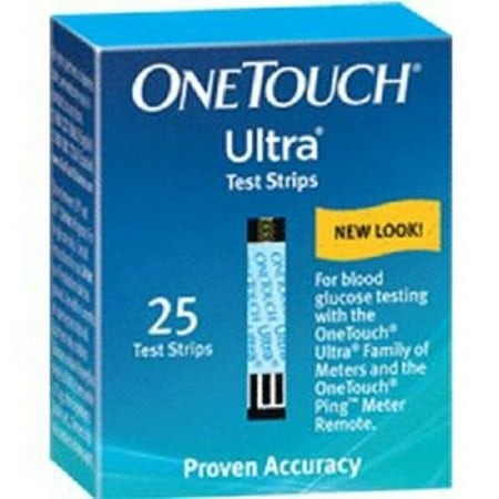 OneTouch Ultra Fast Draw Blue DoubleSure Automatic Blood Glucose Test Strips, 25 count