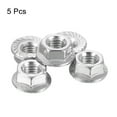 thumbnail image 3 of Uxcell Flange Left Hand Nuts, M8x1.25mm 304 Stainless Steel Serrated Flange Left Hand Reverse Nuts, Silver 5pack, 3 of 6