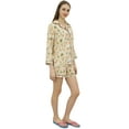 thumbnail image 3 of Bimba Yellow Button-Down Shirt With Elastic Waist Short 2 Pcs NightWear Set-20, 3 of 6