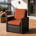thumbnail image 2 of Goodgoods 18" x 36" Outdoor Dining Chair Cushions, 2-Pack Water & Fade Resistant Patio Cushions with Ties, Orange, 2 of 7