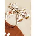 thumbnail image 6 of aturustex 3 Pcs Baby Girl Sister Matching Outfits Floral Print Short Sleeve Tops + Shorts + Headband, 6 of 9