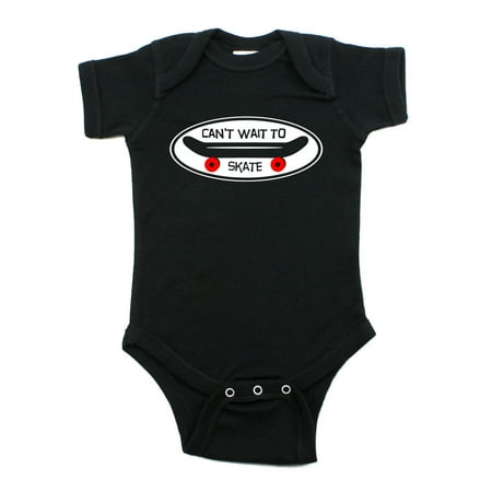 

Can t Wait To Skate Skateboard Short Sleeve Baby Infant Bodysuit 12M Black