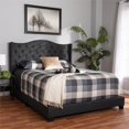 thumbnail image 2 of Baxton Studio Alesha Lit Complet en Tissu Capitonné Gris Anthracite, 2 of 9