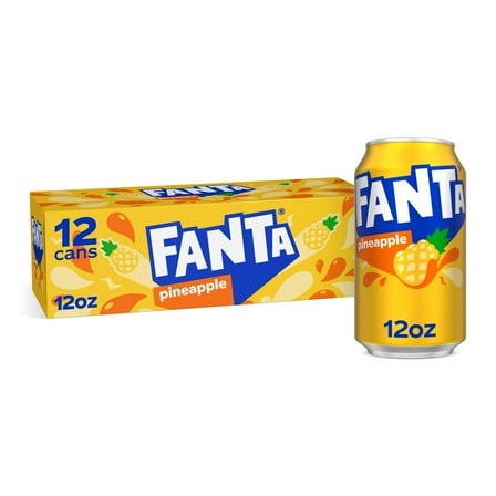 Fanta Pineapple Soda Pop Fridge Pack, 12 fl oz, 12 Pack Cans