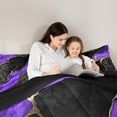 thumbnail image 5 of Homewish Watercolor Marble Women Full Size Comforter Sets, Purple Marbling Artwork Bedding Comforter Set, Modern Fashion Abstract Reversible Bedding Sets, Lightweight Room Decor, 3 Pieces, 5 of 8