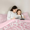 thumbnail image 5 of Feelyou Fashion Leopard Print Bedding Comforter Set for Kids, Cartoon Cheetah Animal Twin Comforter Sets, Pink Princess Style Reversible Bedding Set, Breathable Home Decor, 2-Piece, 5 of 8