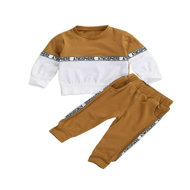 Baby Boy Girl Clothes Set LongSleeved Letter Print Top Long Trousers