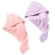 thumbnail image 1 of Toalla para el cabello, paquete de 2 gorros de secado rápido para mujer, turbante para el cabello súper absorbente y de secado rápido, 1 of 5