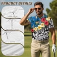 thumbnail image 5 of Aplkyhs Hawaiian Floral Matching Golf Shirts for Couple Quarter Zip His and Hers Golf Shirts Matching Quick Dry Golf Shirts for Men 4-Way Stretch Keep Cool in Hot Weather Fit Plain, 5 of 6
