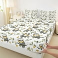 thumbnail image 3 of Castle Fairy Cute Animal Sloth Full Size Sheets,Cartoon Woodland Wildlife Bed Sheets, 3 of 7