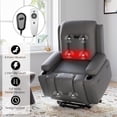 thumbnail image 3 of Bingirl 22-Inch Grey Leather Upholstered Powered Recliner with Lift Assistance Function, 3 of 7