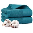 thumbnail image 3 of PiccoCasa 100% Cotton Hand Towels Soft Quick Dry for Bathroom 16"x 30", 2 Pack Peacock Green, 3 of 7