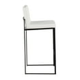 thumbnail image 3 of Fuji Contemporary High Back Barstool In Black Steel And White Faux Leather - Set Of 2, 3 of 7