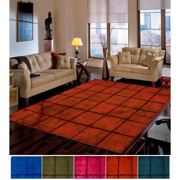 Handmade Gustavo Geometric Wool Blue Rug (2' x 3')